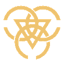 a gold symbol with a star in the middle of a heart .