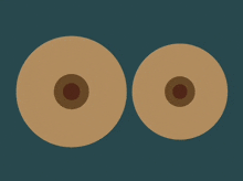 a pair of breasts with a brown center on a dark blue background