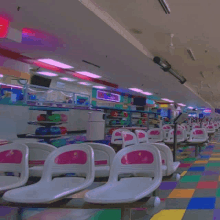 a bowling alley with a sign that says ' bowling '