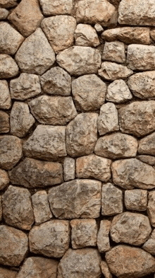 a close up of a stone wall with a lot of rocks in it .