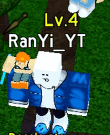 a cartoon character with the name ran yi yt on the bottom