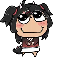 a cartoon drawing of a girl with big eyes
