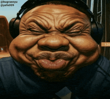 a caricature of a man wearing headphones has the number 130 on the bottom right