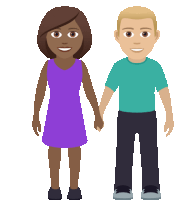 a man and a woman holding hands in a cartoon