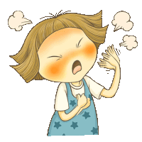 a cartoon of a girl with a speech bubble above her head