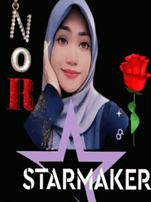 a picture of a woman with the word starmaker in the corner