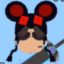 a cartoon character wearing a mickey mouse hat