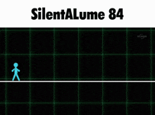 two stick figures are walking on a grid with the words silenta lume 84 above them