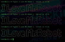 a computer screen that says i love mr.robot on it