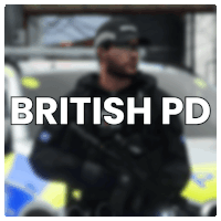 a blurry picture of a police officer with the words british pd