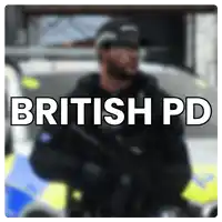 a blurry picture of a police officer with the words british pd