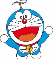 a cartoon of doraemon with a propeller on top of his head