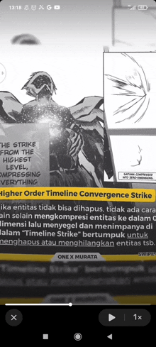 a screenshot of a higher order timeline convergence strike on a cell phone