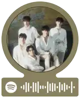 a picture of a group of young men with a spotify code