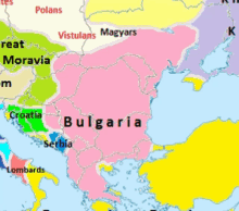 a map of europe with bulgaria highlighted in the middle