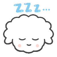 a cartoon drawing of a sleeping sheep with the words zzz above it