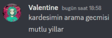 a screenshot of valentine 's messages on a discord channel