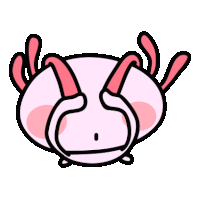 a cartoon drawing of an axolotl with its eyes closed and tears running down its face