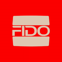 a red square with the word fido on it