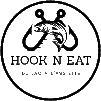 the logo for hook n eat dulac a l' assiette