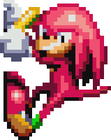 a pixel art of knuckles from sonic the hedgehog wearing a crown