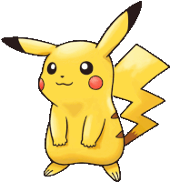 a drawing of a pikachu with a lightning bolt on his tail