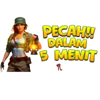 a woman holding a lantern with the words pecah dalam 5 menit behind her