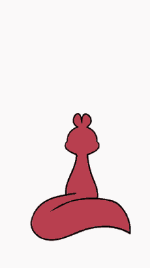 a cartoon character with black eyes and a red bow on its head