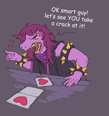 a drawing of a monster with the words ok smart guy let 's see you take a crack at it on the bottom