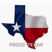 a map of texas with the words proud texan written below it