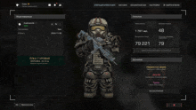 a screenshot of a video game shows a soldier holding a gun