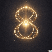 the number eight is surrounded by a circle of lights