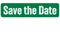 green sign that says save the date on it