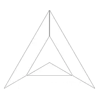 a black and white drawing of a triangle with the letter a inside of it