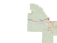 a map showing a city called manitoba with a red line going through it