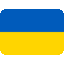 a blue and yellow flag on a white background