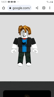 a picture of a roblox character is displayed on a cell phone screen