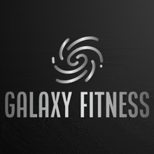 galaxy fitness logo on a black background