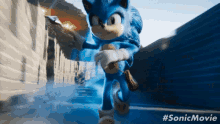 a picture of sonic the hedgehog from the sonic movie running