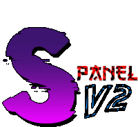 a logo for s panel v2 with a purple and red gradient