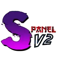 a logo for s panel v2 with a purple and red gradient