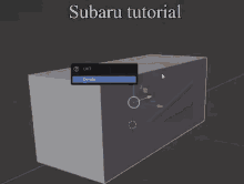 a screenshot of a subaru tutorial shows a cube being created