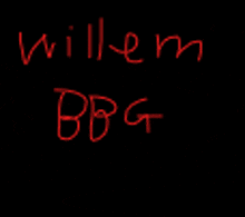 a black background with red writing that says willem bbc