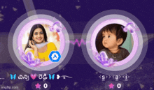 a picture of a woman and a baby in purple circles with the words imgflip.com below them