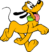 a cartoon dog with its tongue hanging out is running