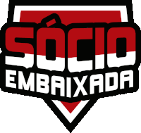 a black and red logo that says socio embaixada on it