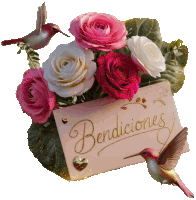 a card that says bendiciones is surrounded by flowers