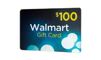 a walmart gift card with a blue background