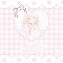 a picture of a girl in a heart shaped frame with the name marin de jime