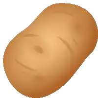 a cartoon drawing of a potato with a hole in it